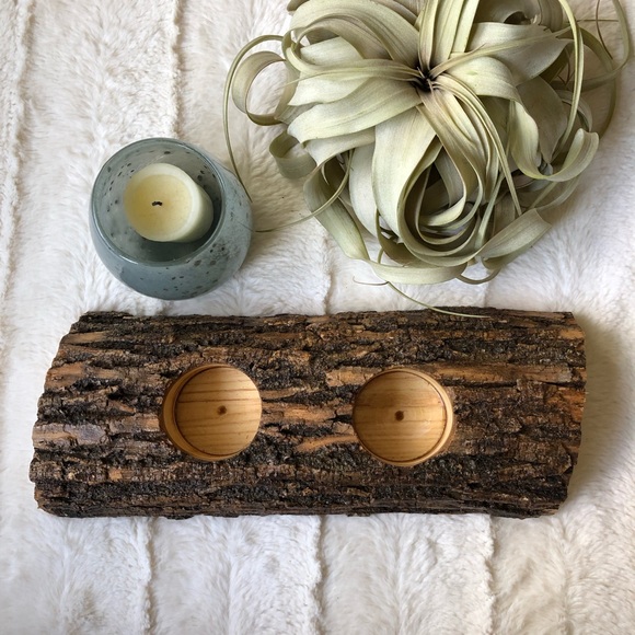 handmade Other - ✨One-of-a-kind rustic wood plant/candle holder